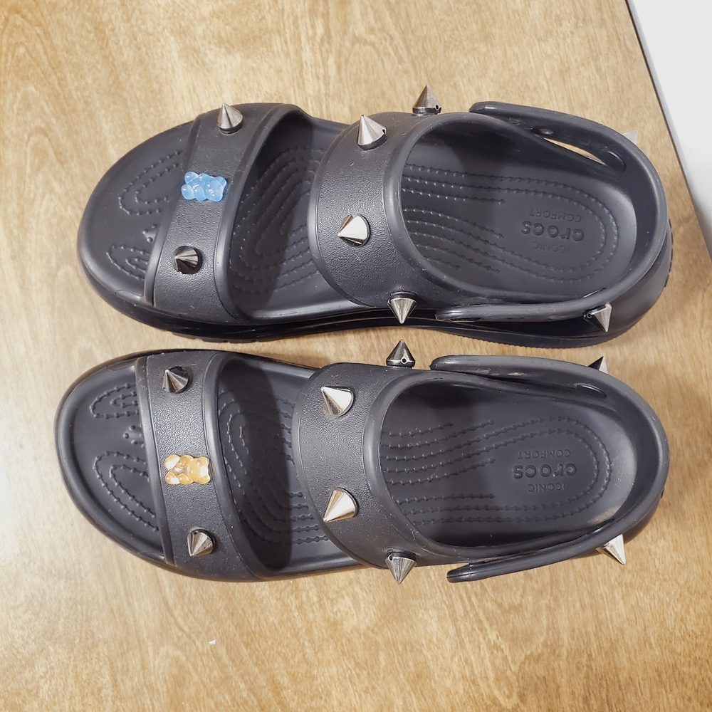 CROCS Black Spiked Sandals - Picture 3 of 4